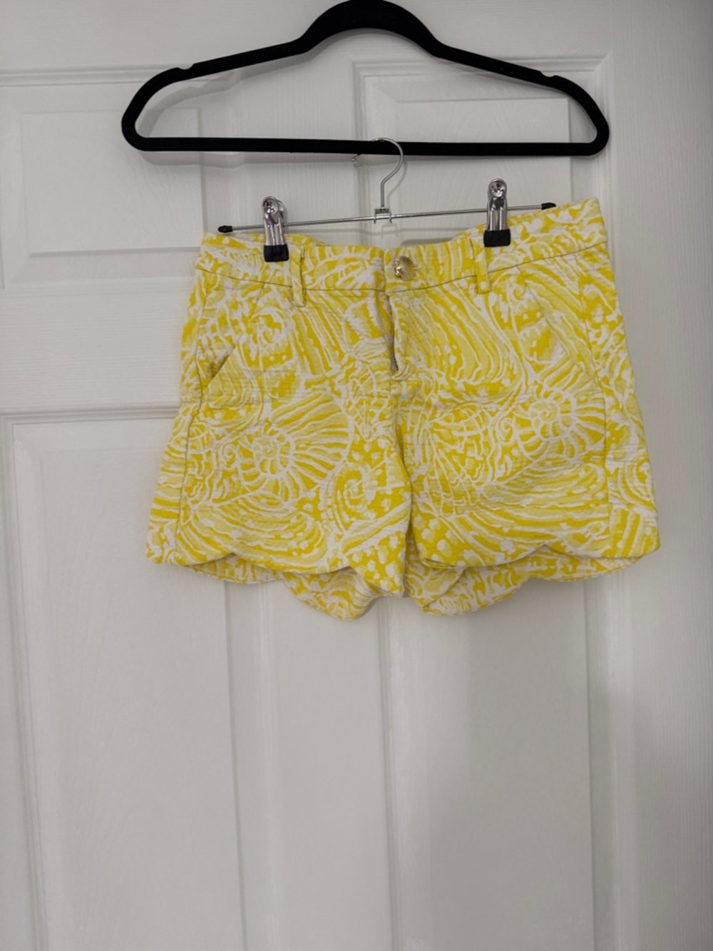 Lilly Pulitzer Yellow & White Printed High-Waist Shorts
